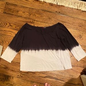 white and black tie dye shirt